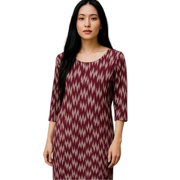 Ava Sky Fighting Eel Maroon Dress Sheath Dress Sleeves Open Back Key Hole XS - Picture 1 of 6